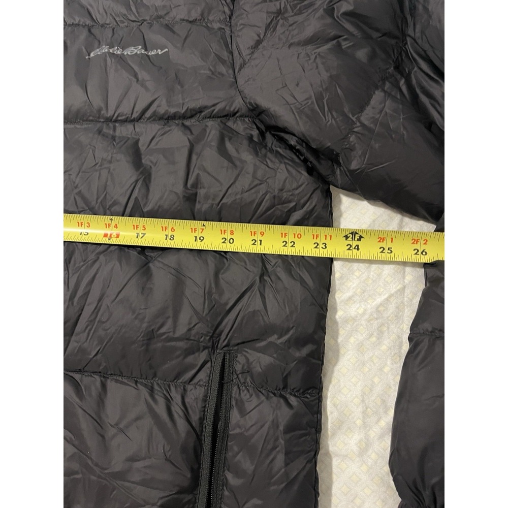 Eddie Bauer Jacket Mens L Black EB650 Down Puffer Hooded Full Zip Coat Outdoor - Picture 5 of 8